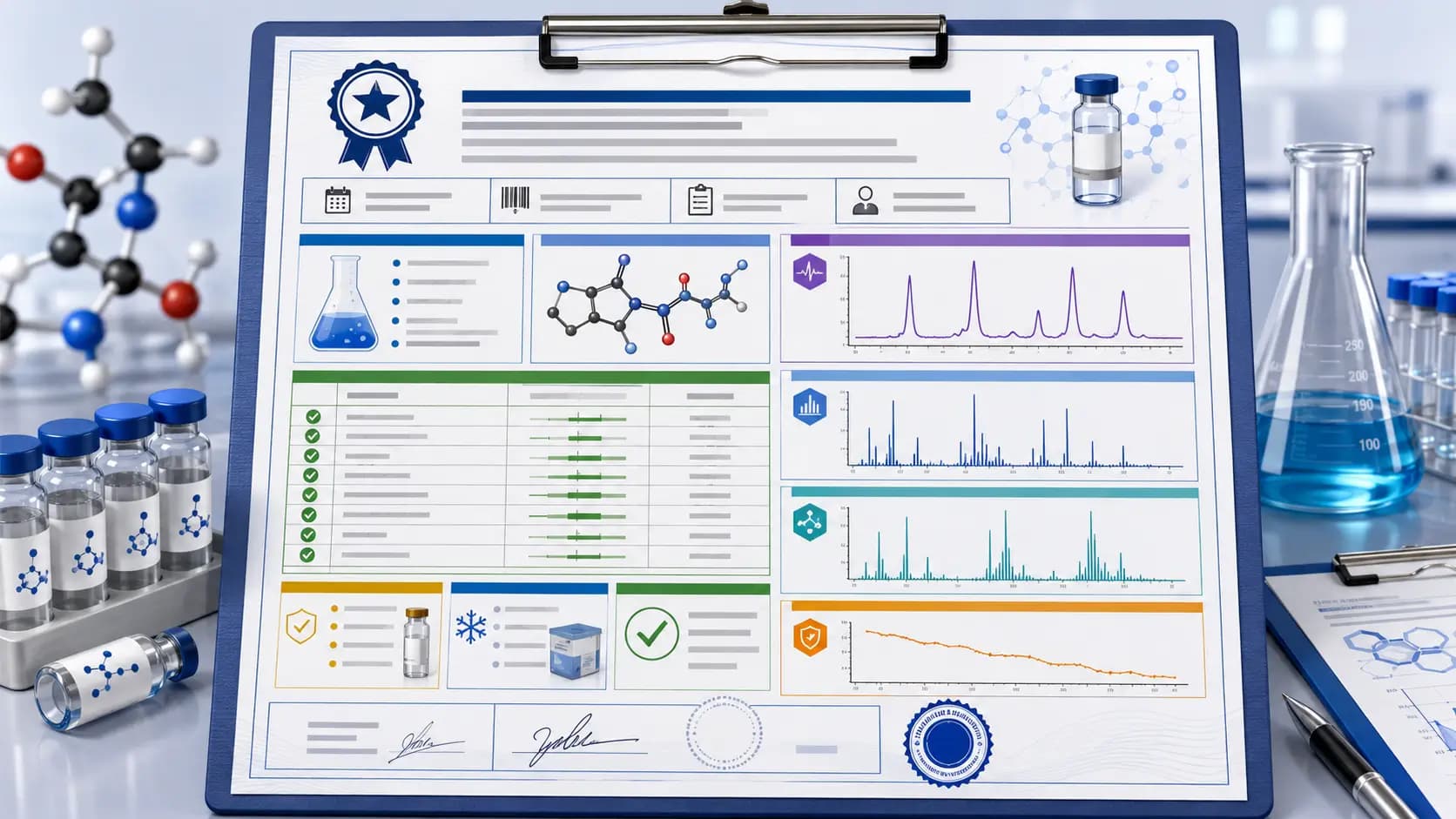 Components of a COA Detailed components of certificates of analysis for lab research.