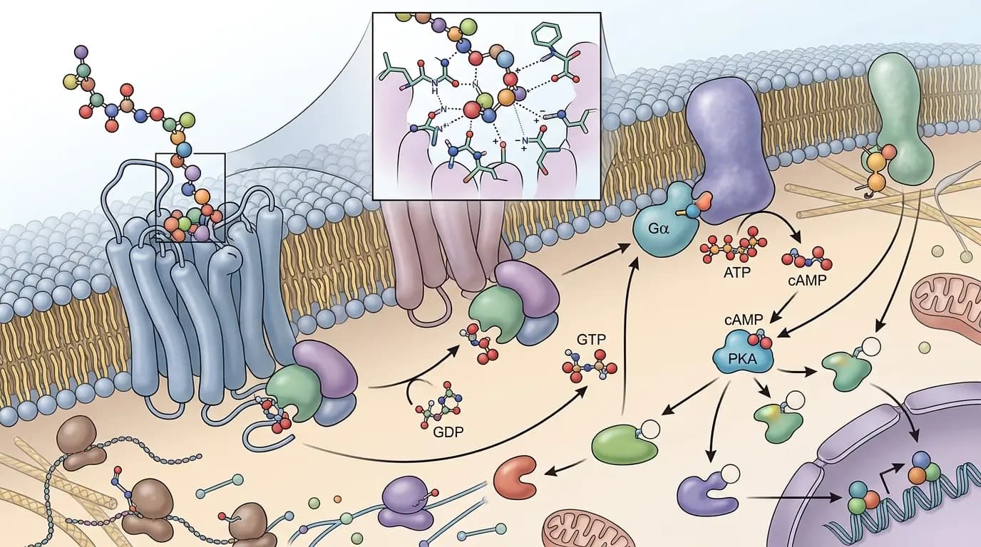 Illustration of peptide interactions at the molecular level using evolve peptides.