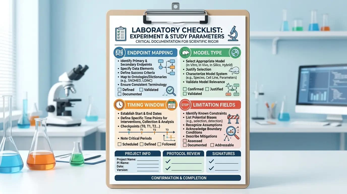 Documentation Checklist for GHK-Cu Benefits Research GHK-Cu benefits research checklist image for model reporting and endpoint documentation