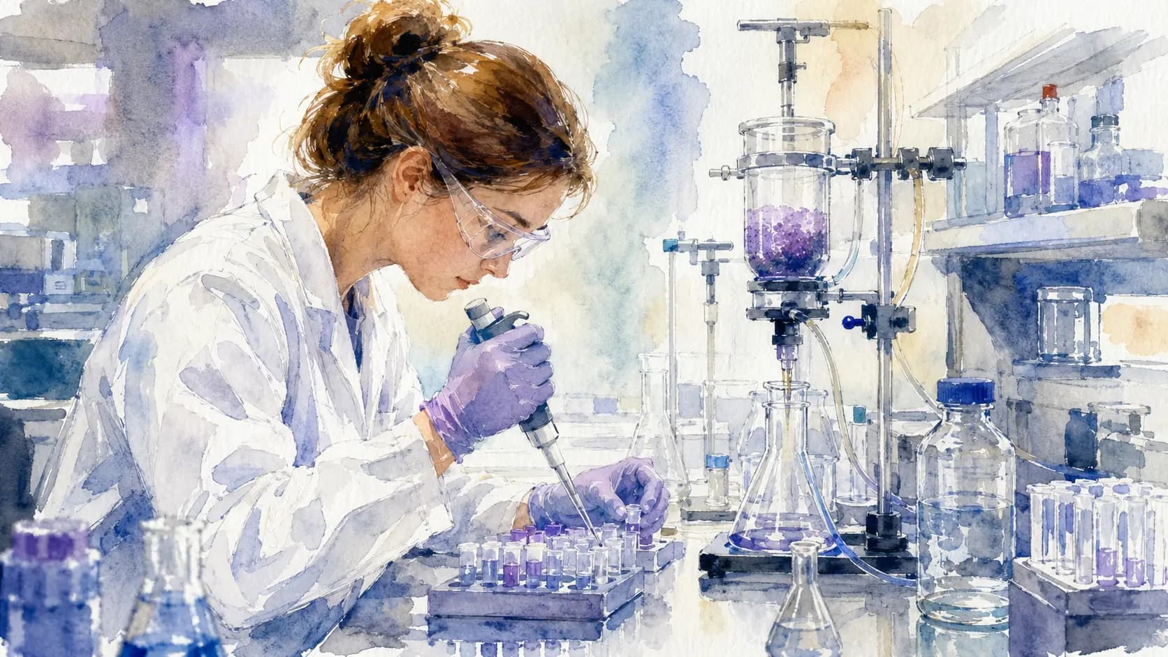 Analyzing Peptide Purity Techniques High-performance liquid chromatography used in assessing peptide purity.