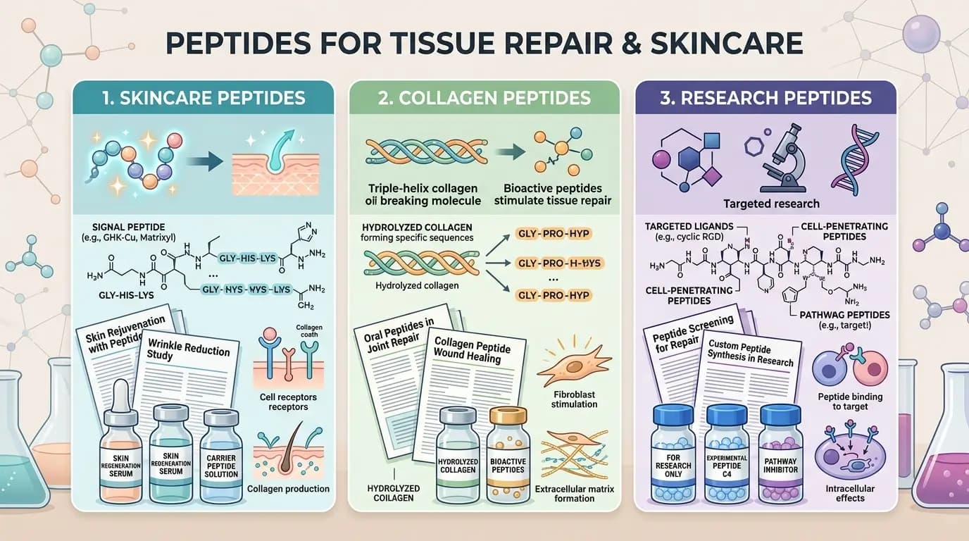 Peptides for Tissue Repair Categories illustrated peptides for tissue repair category comparison