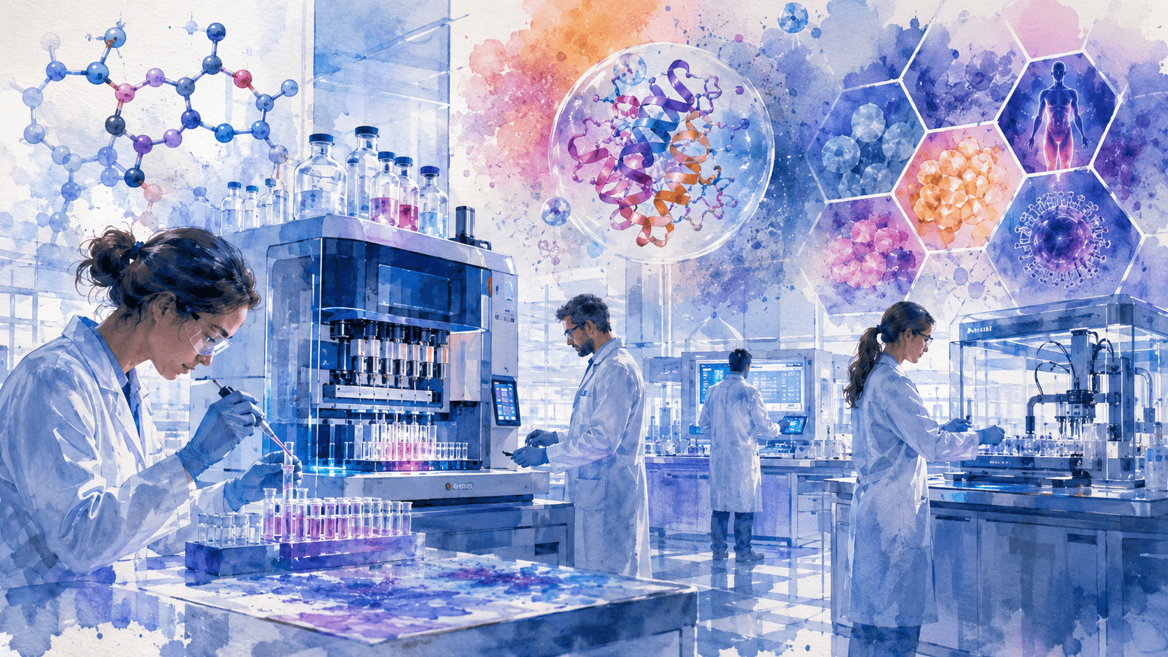 Tecnologias Emergentes en la Investigacion de Peptidos Visual de tecnologias de vanguardia en la investigacion de sintesis de peptidos. para que sirven los peptidos para la perdida de peso