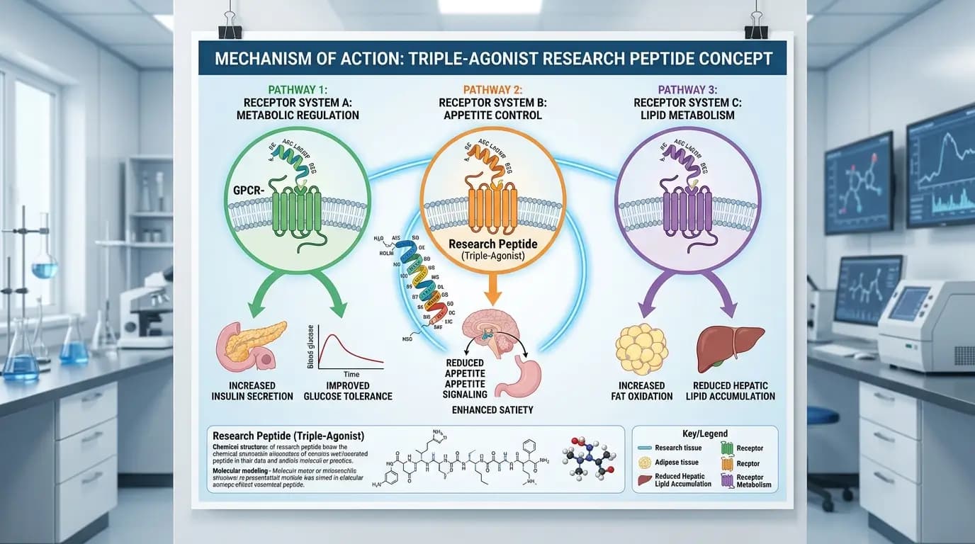 what is retatrutide illustrated as a triple-agonist research peptide